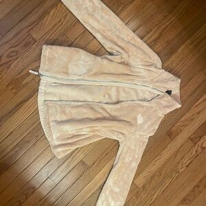 The North Face Cream Teddy Jacket Plush Zip-Up